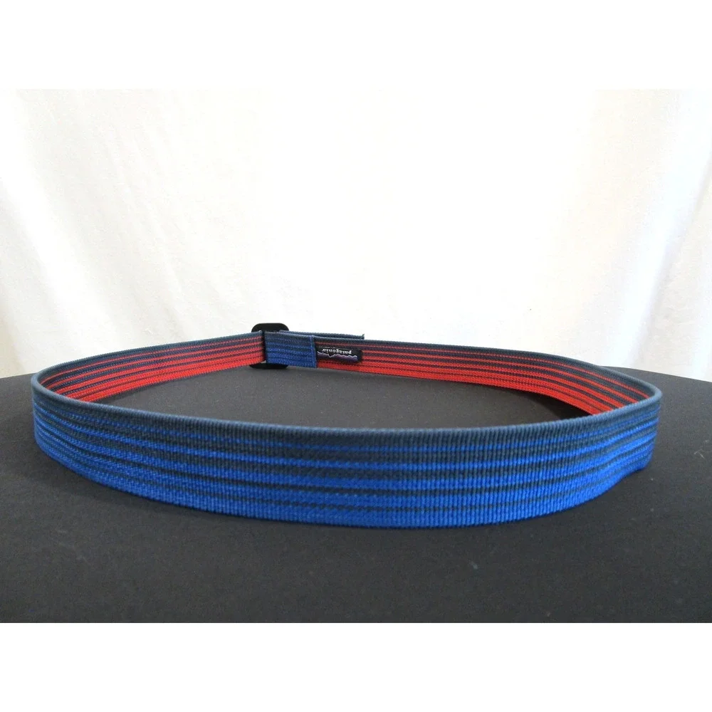 Rare Patagonia Friction Belt Reversible Blue/Red Striped Webbing Nylon OS